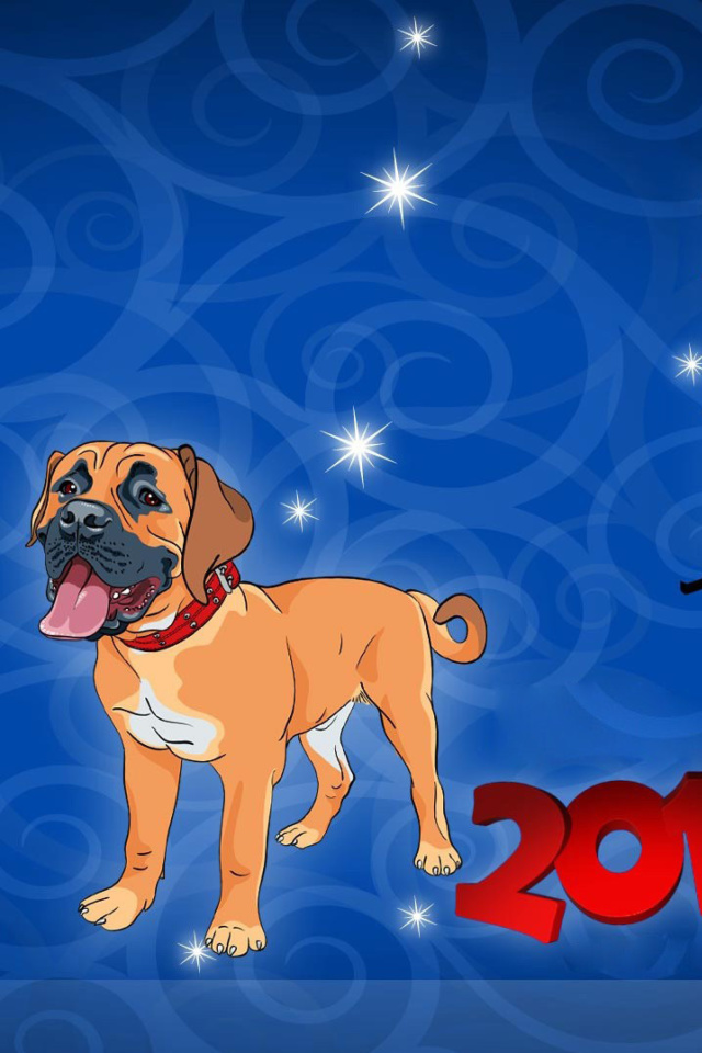 Sfondi Happy New Year 2018 Dog Sign Horoscope 640x960