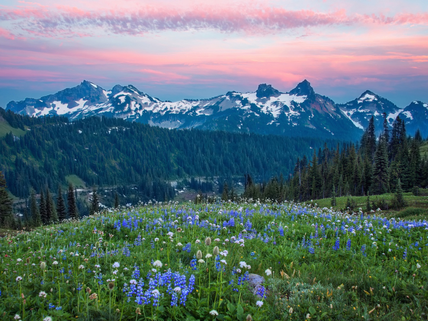 Screenshot №1 pro téma Mount Rainier Washington Clouds 1400x1050