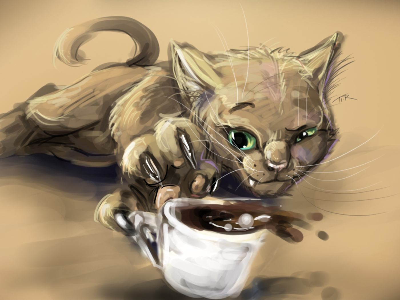 Sketch Of Funny Cat screenshot #1 1400x1050