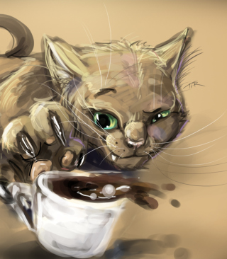 Sketch Of Funny Cat - Obrázkek zdarma pro Nokia C-Series