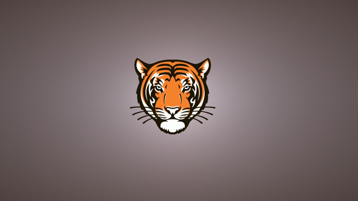 Screenshot №1 pro téma Tiger Muzzle Illustration 1366x768