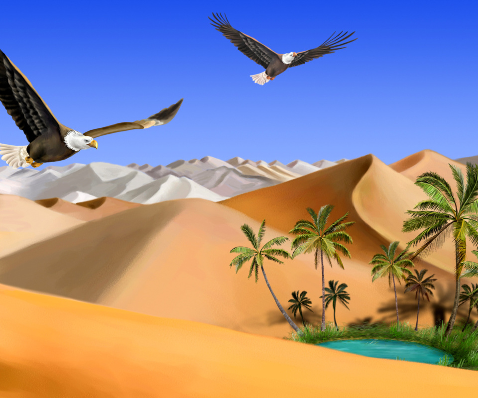 Das Desert Landscape Wallpaper 960x800