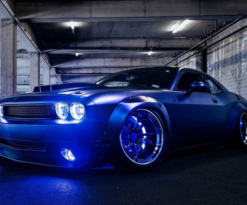 Blue Dodge Challenger screenshot #1 480x400