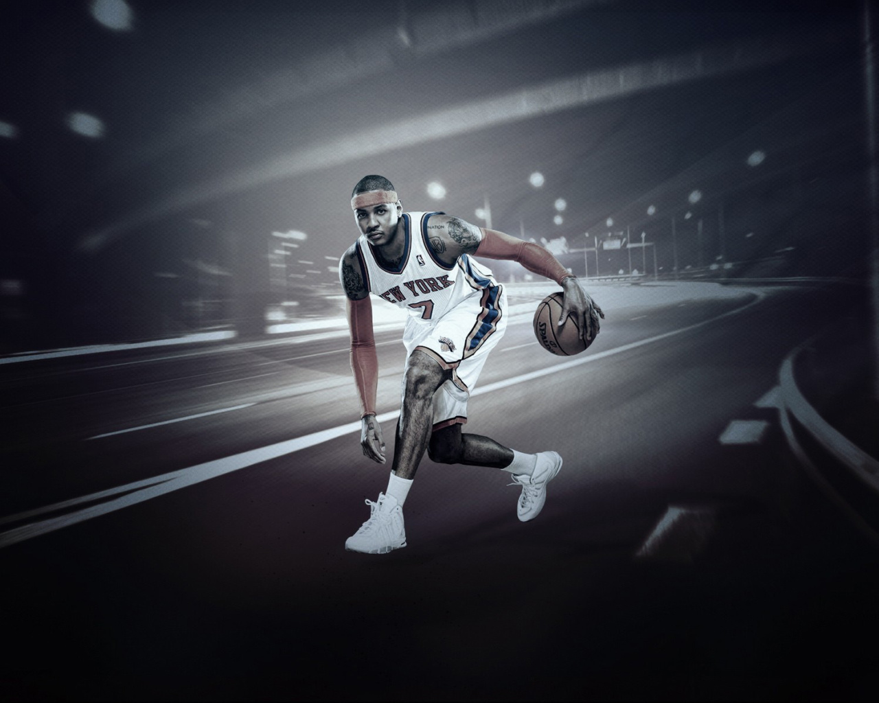 Обои Carmelo Anthony from New York Knicks NBA 1280x1024