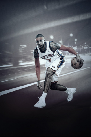 Fondo de pantalla Carmelo Anthony from New York Knicks NBA 320x480