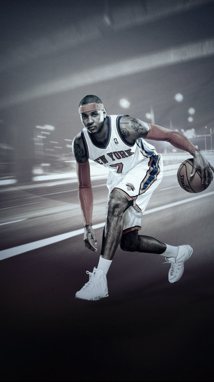 Fondo de pantalla Carmelo Anthony from New York Knicks NBA 750x1334