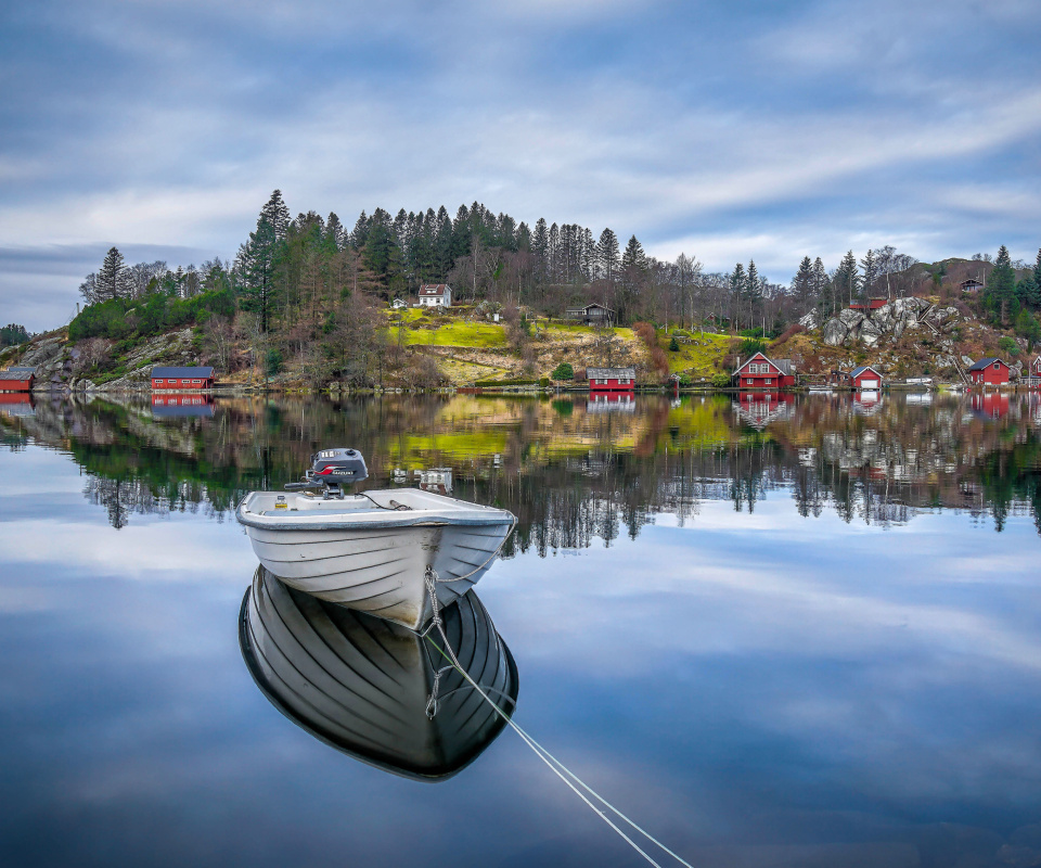 Norway town landscape wallpaper 960x800