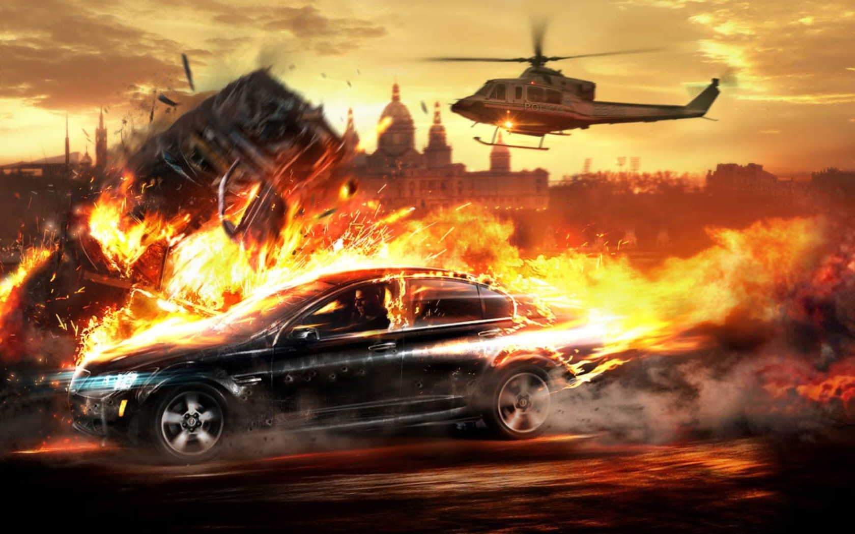 Car And Fire screenshot #1 1680x1050