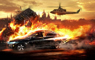Car And Fire - Obrázkek zdarma pro Nokia Asha 205