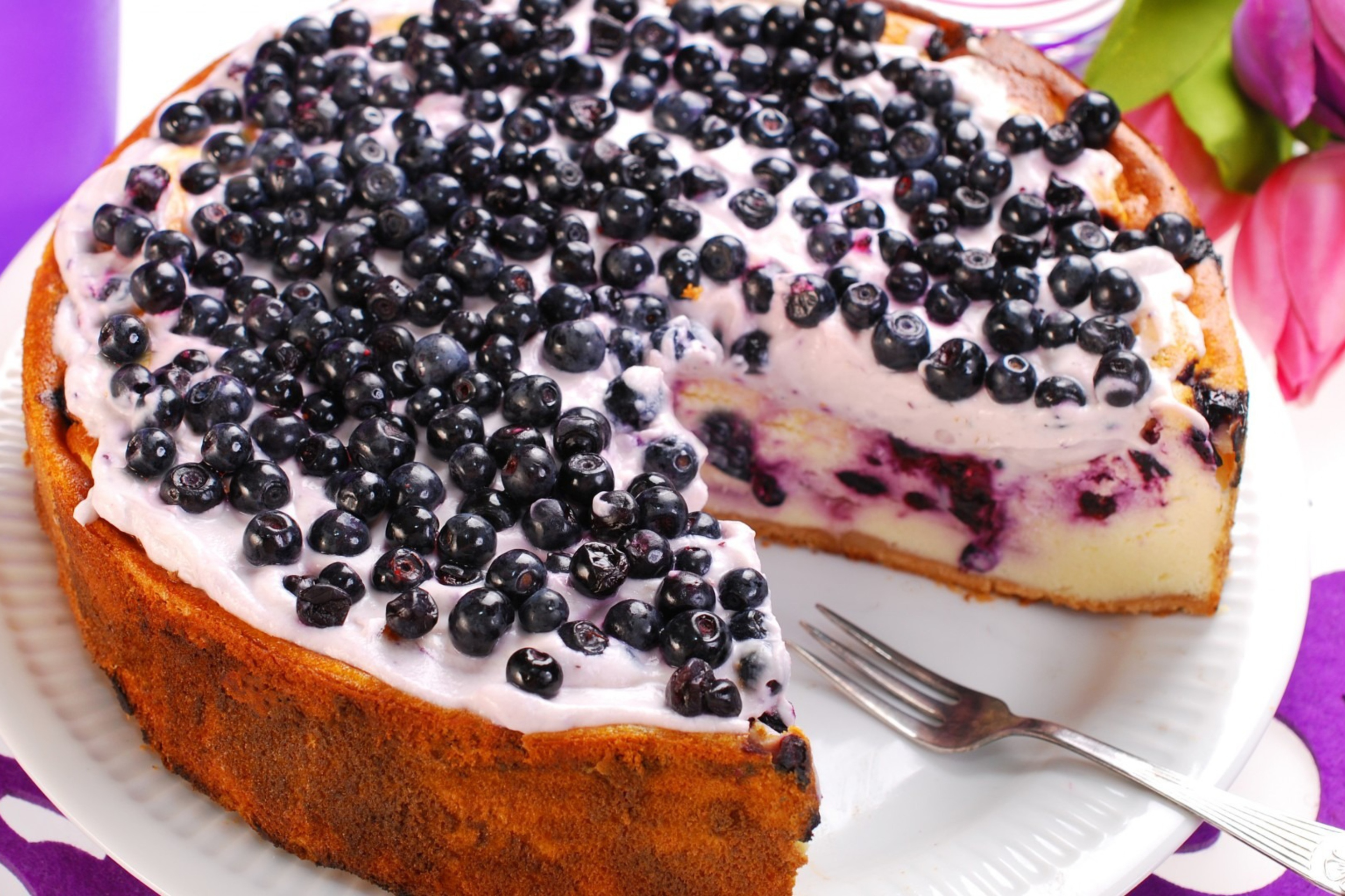 Das Fresh Blueberry Cake Wallpaper 2880x1920