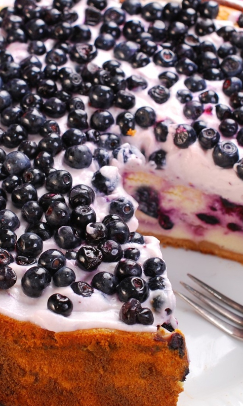 Fresh Blueberry Cake wallpaper 480x800