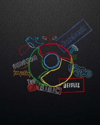 Chrome and Social Networks - Obrázkek zdarma pro iPhone 4S