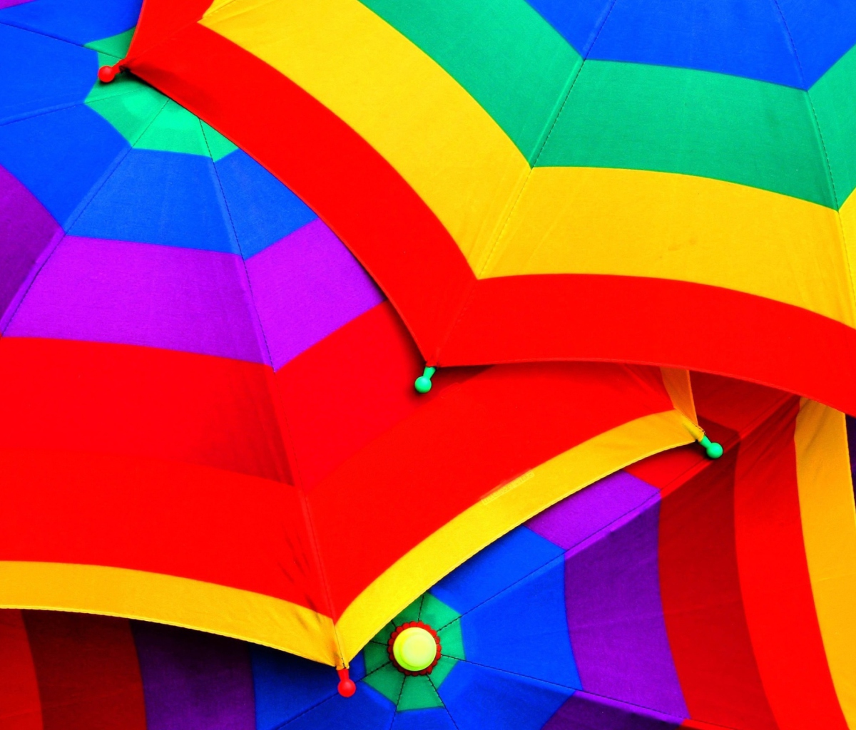Обои Rainbow Umbrellas 1200x1024