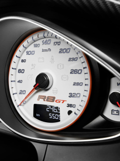 Обои Audi R8 Gt Speedometer 240x320
