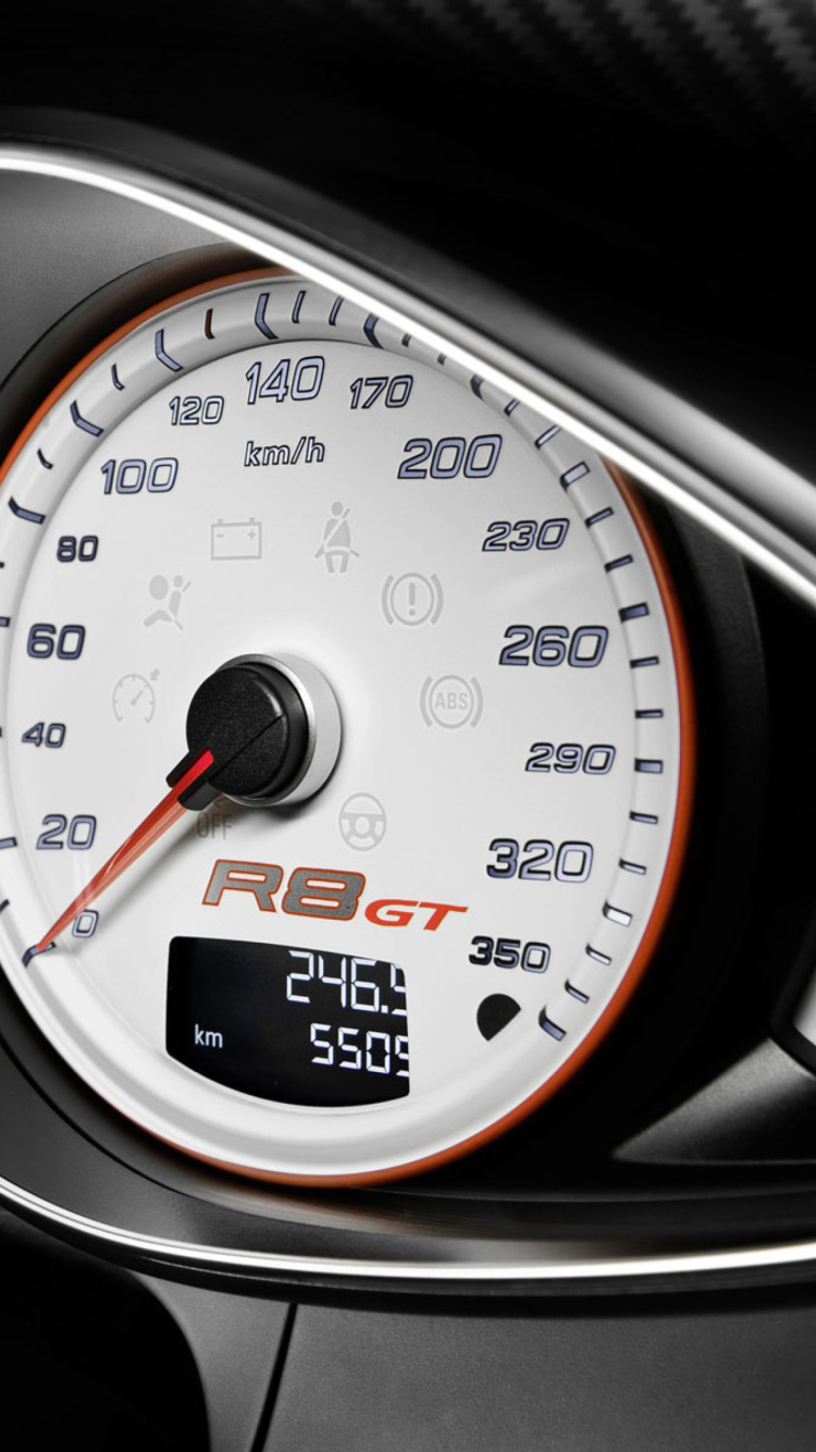 Обои Audi R8 Gt Speedometer 750x1334