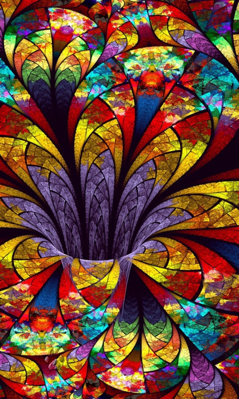 Обои Fractal Flower 480x800