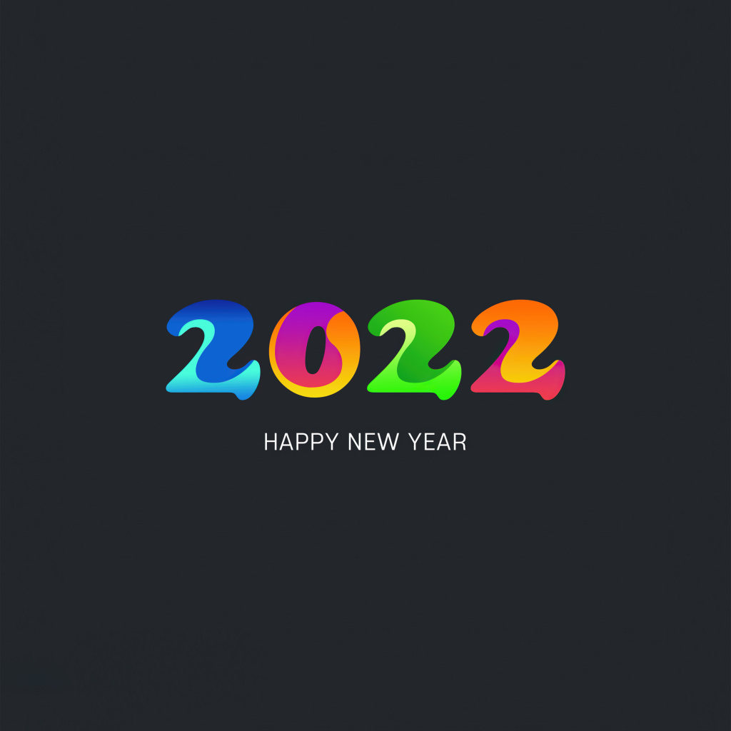 Обои Happy new year 2022 1024x1024