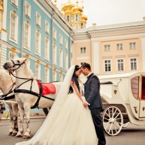 Wedding in carriage wallpaper 208x208