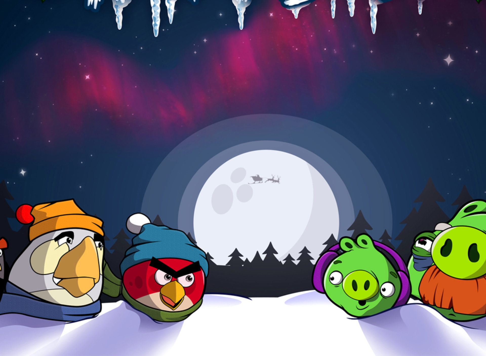 Das Angry Bird Christmas Wallpaper 1920x1408