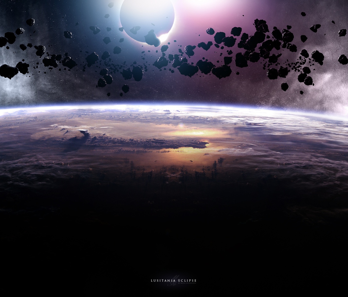 Обои Asteroids Eclipse 1200x1024