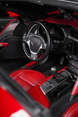 Das Corvette Stingray C7 Interior Wallpaper 320x480