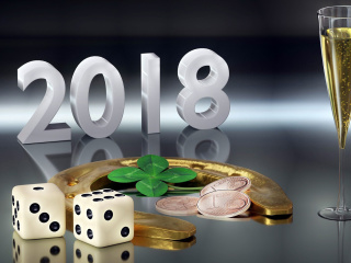 Sfondi Happy New Year 2018 with Champagne 320x240