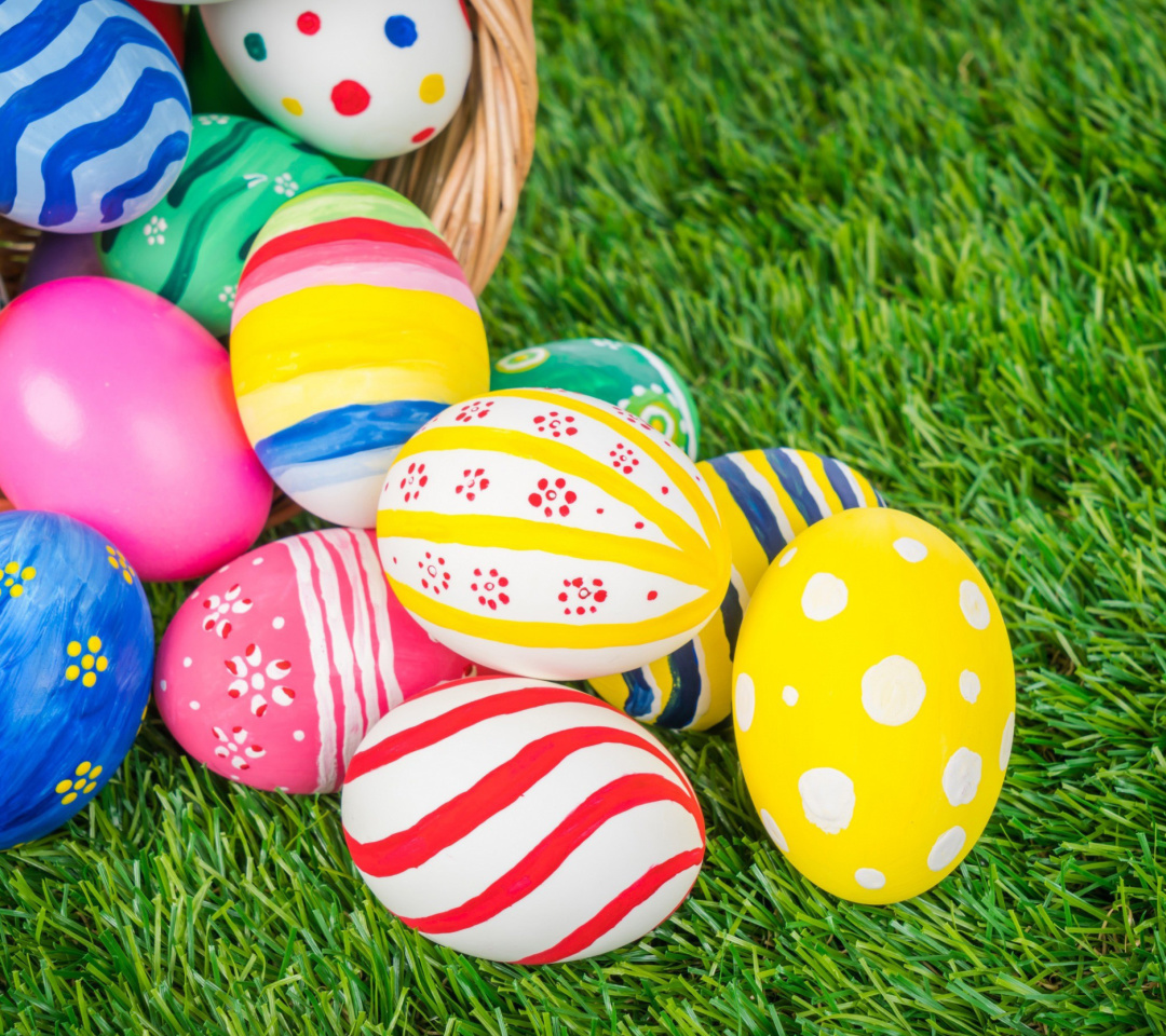 Das Easter Eggs and Nest Wallpaper 1080x960