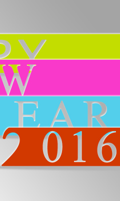 Happy New Year 2016 Colorful wallpaper 240x400