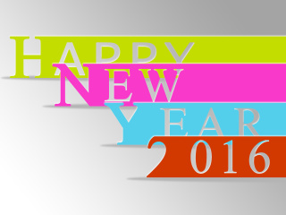 Happy New Year 2016 Colorful wallpaper 320x240
