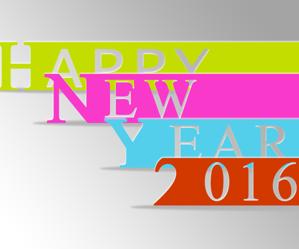 Das Happy New Year 2016 Colorful Wallpaper 960x800