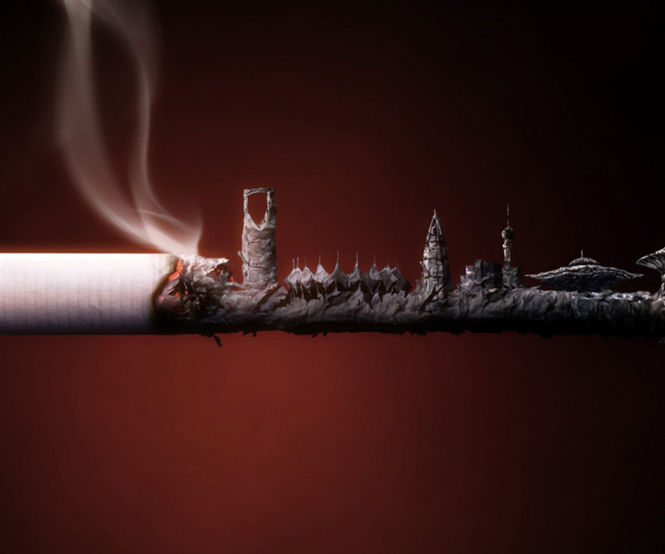 Das Smoked Cigarette Wallpaper 960x800