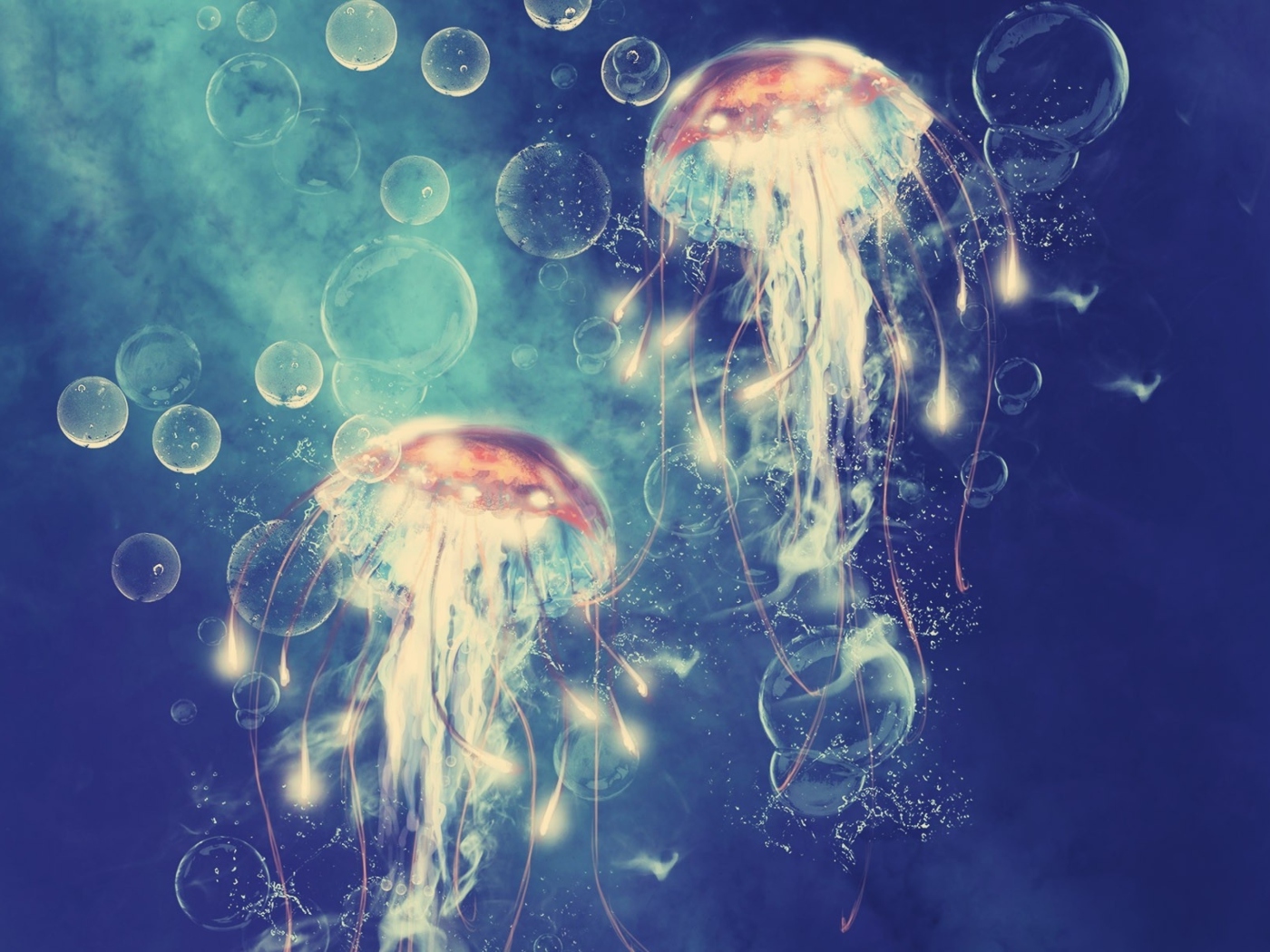 Das Digital Jellyfish Wallpaper 1400x1050