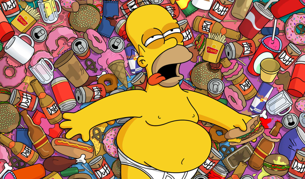 Das Homer Simpson Wallpaper 1024x600