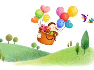 Das Colorful Balloons Sky Trip Wallpaper 320x240