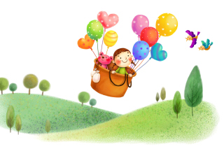 Colorful Balloons Sky Trip - Obrázkek zdarma pro Nokia Asha 205
