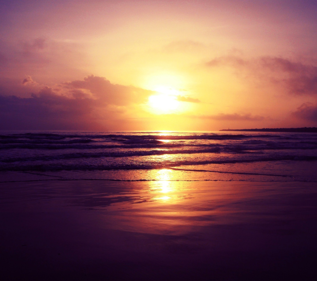 Das Beach Sunset Wallpaper 1080x960