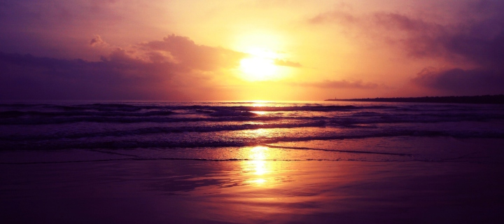 Beach Sunset wallpaper 720x320