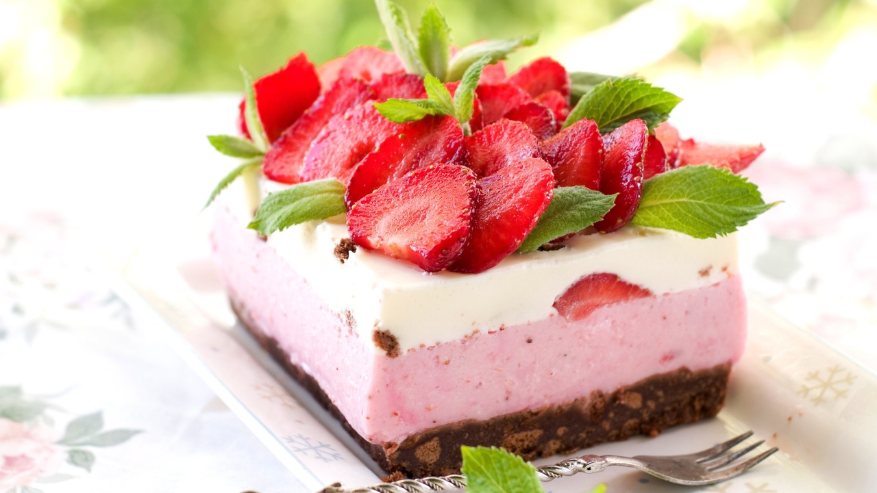 Fondo de pantalla Strawberry cheesecake 1280x720