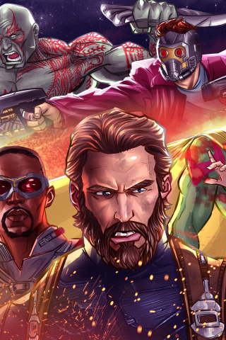 Обои Avengers Infinity War 2018 Artwork 320x480