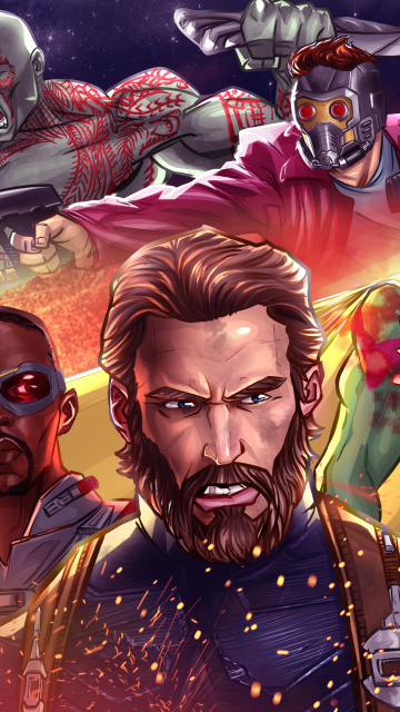 Fondo de pantalla Avengers Infinity War 2018 Artwork 360x640