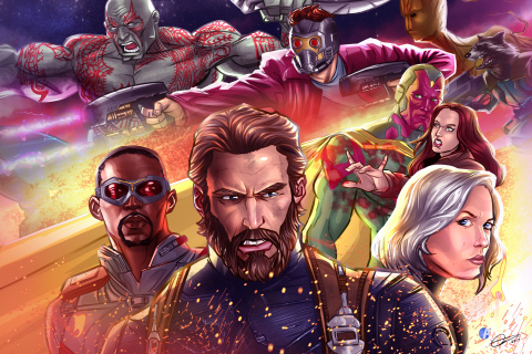 Fondo de pantalla Avengers Infinity War 2018 Artwork 480x320