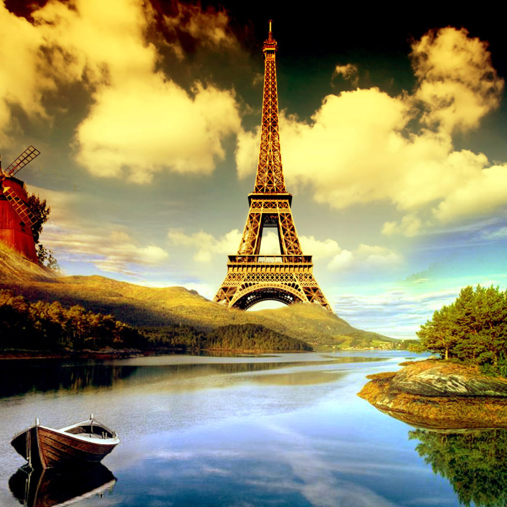 Screenshot №1 pro téma Eiffel Tower Photo Manipulation 1024x1024
