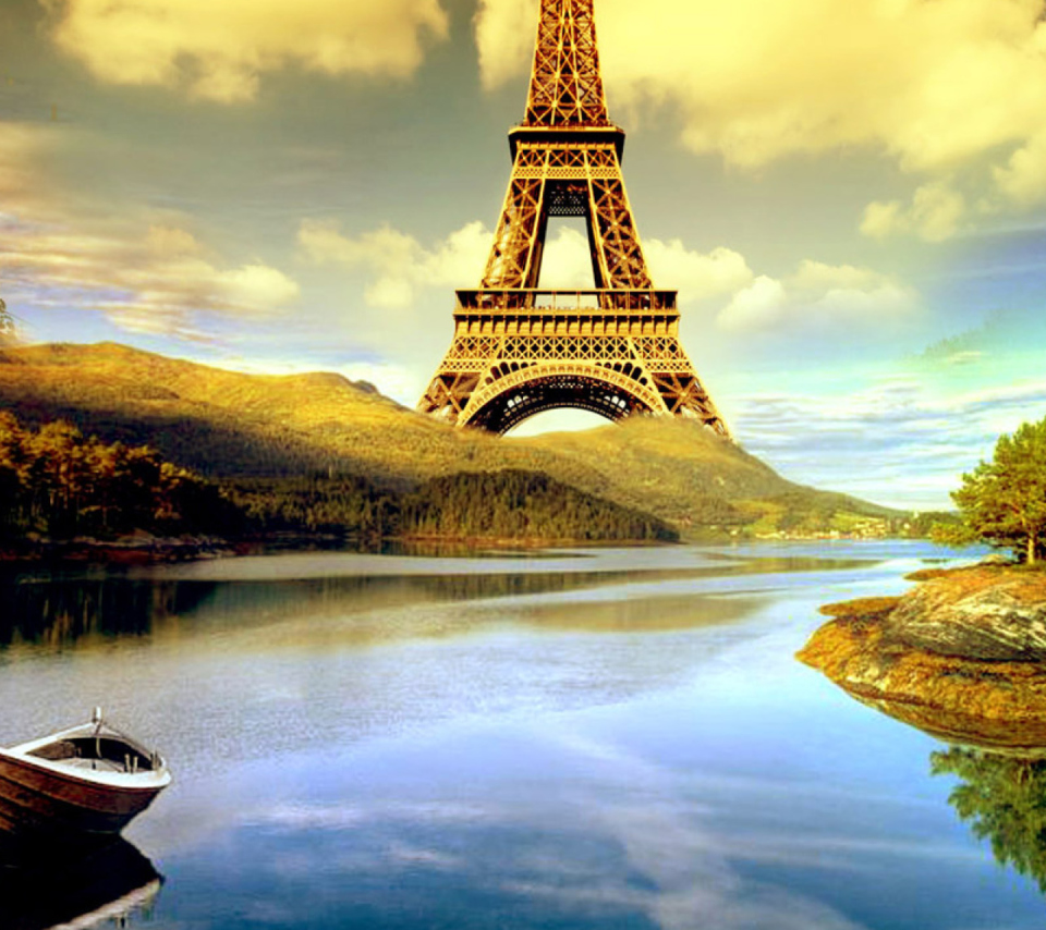 Das Eiffel Tower Photo Manipulation Wallpaper 960x854