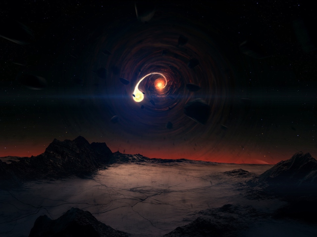 Das Black Hole Scene Wallpaper 640x480