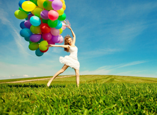 Balloon Girl Wallpaper for Android, iPhone and iPad