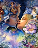 Screenshot №1 pro téma Josephine Wall Paintings - Prelude To A Kiss 128x160