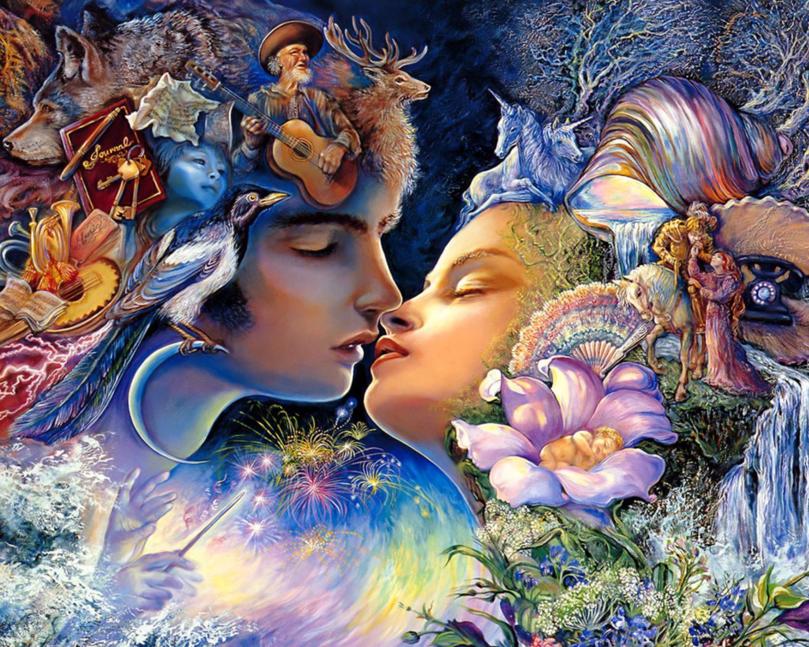 Josephine Wall Paintings - Prelude To A Kiss wallpaper 1600x1280