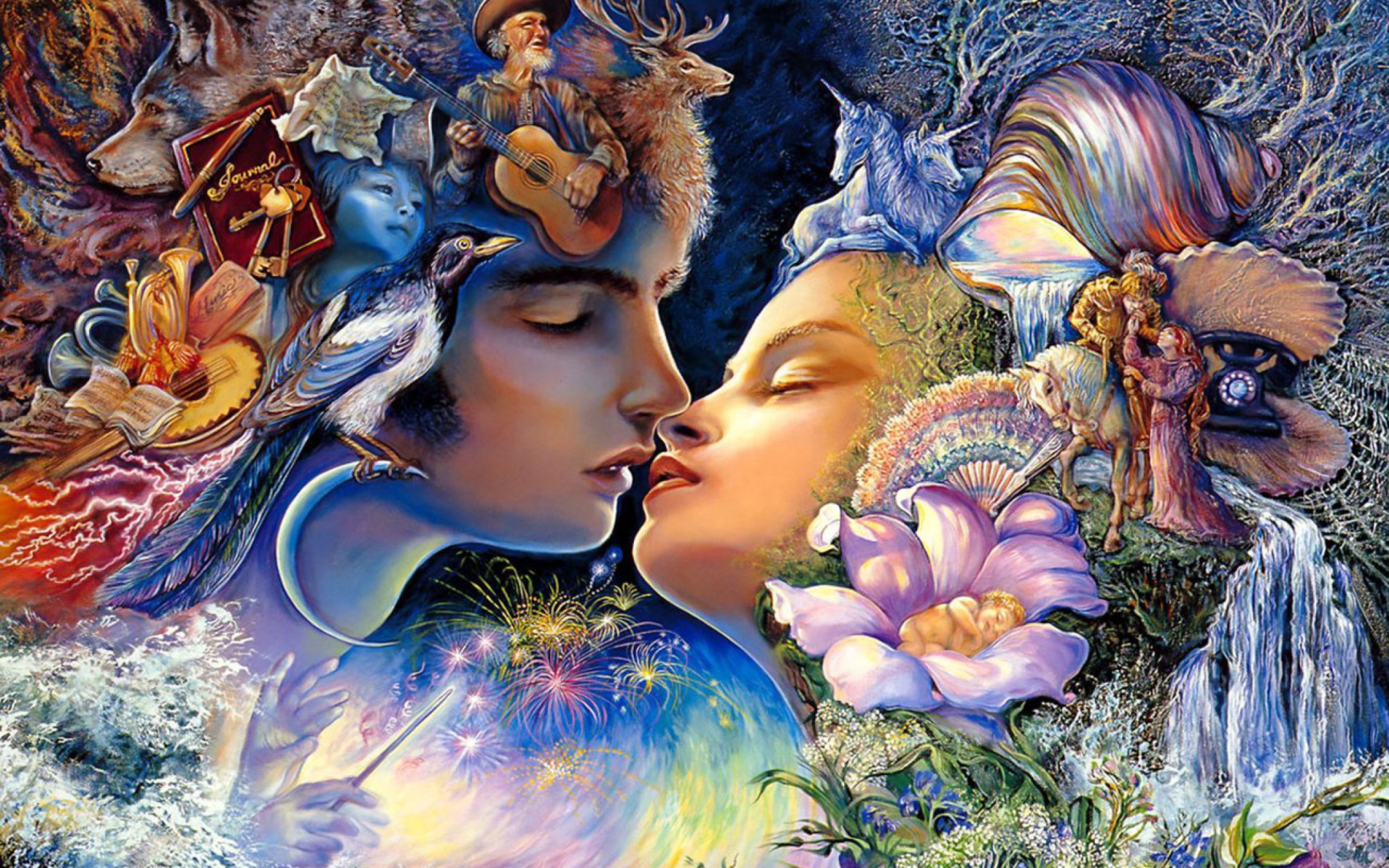 Josephine Wall Paintings - Prelude To A Kiss wallpaper 2560x1600