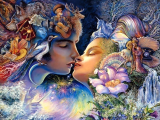 Sfondi Josephine Wall Paintings - Prelude To A Kiss 320x240