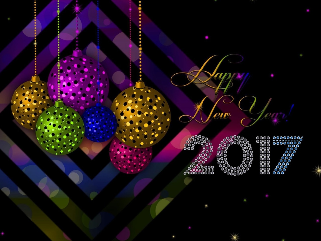 2017 Happy New Year Card wallpaper 1280x960